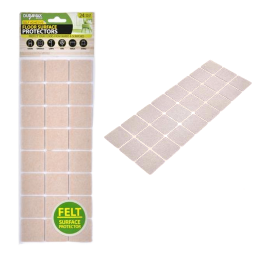 24pce Beige Felt Self Adhesive Squares Floor Surface Protector Anti Slip 3x3cm