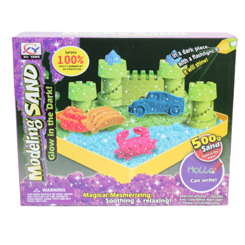 11pce Magic Sand Craft Set Glow In The Dark Create Castles & Shapes in Pit