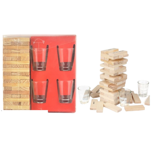 Drinking Game Tower Stack with Shot Glasses Adult Party 33pce
