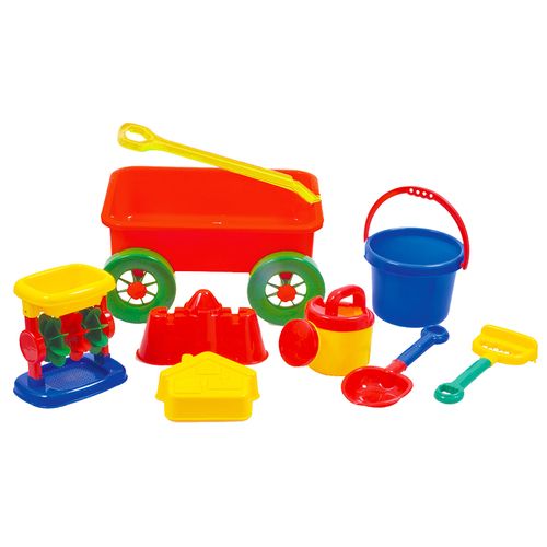 8pce Beach Wagon Set 37x26x19cm Pool Summer Beach Combo Toys
