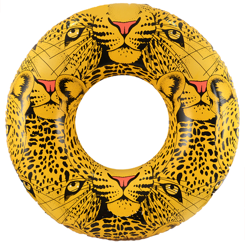 1pce Leopard Face Swim Tube 120cm Inflatable Pool Toy Summer Kids & Family