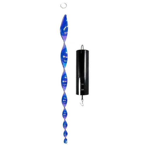 Wind Spinner + Motor Set Rod Blue Reflective Spiral Bird Deterrent Rotating Repeller 48cm Acrylic