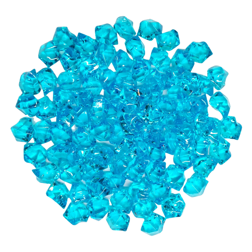 Acrylic Fake Ice Cube Rocks 250g Blue Colour Clear Plastic Glass Gems