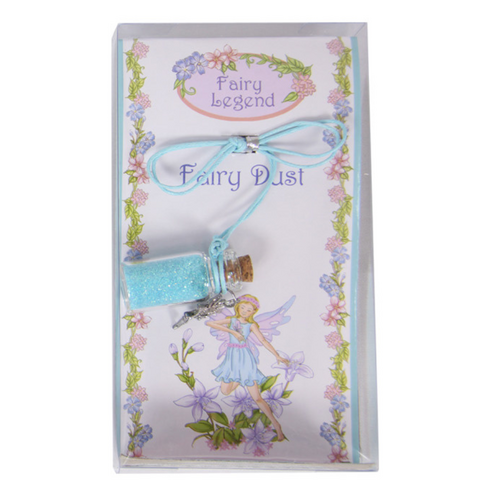 Fairy Dust in Glass Bottle Pendant on Necklace Blue Colour 1pce