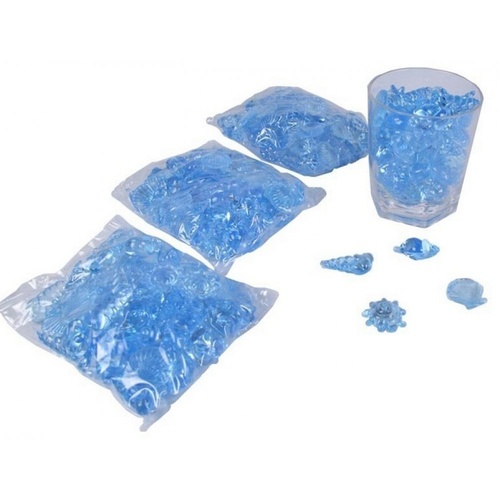 1 Pack 250g Acrylic Shells, assorted designs blue in colours, home theming 