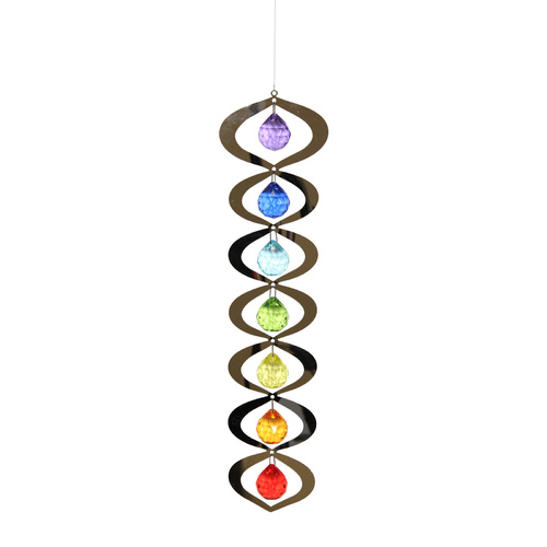 35cm Spiral Illusion Mirror Mobile with 7 Chakras