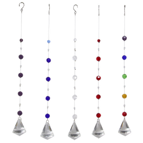 1pce Crystal Hanging Glass Suncatchers - 6 Asstd Designs