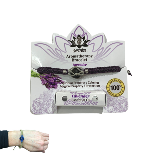 Lavender Aromatherapy Bracelet with Scented Essential Oil, Lava Beads, Diffuse