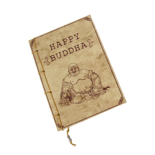 1pce Beige 15cm Lucky/Happy Buddha Rustic Style Notebook Pad Vintage Antique Style
