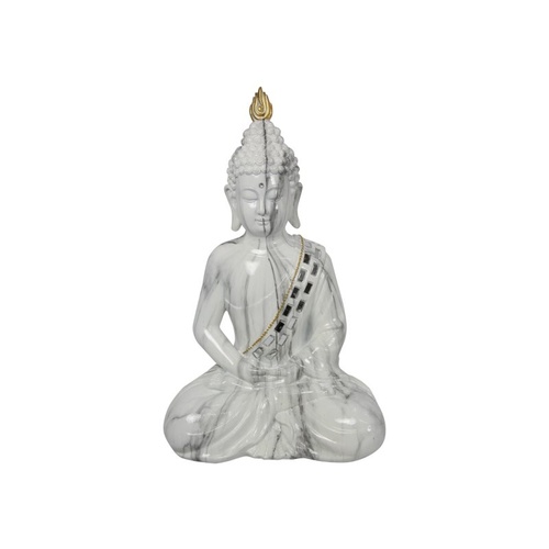 New 1pce 29cm Marble Finish Look Rulai Buddha Resin