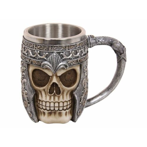 Armoured Skull Mug 13cm Drinking Cup Gift Halloween Mancave Decor