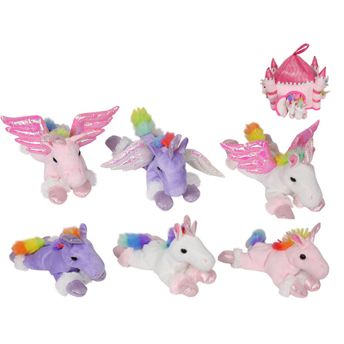 1pce 20cm Rainbow Metallic Unicorn/Pegasus Plush Novelty Toy Collectable Decor