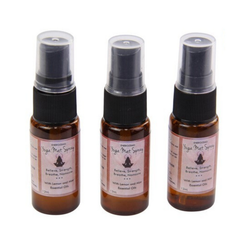 3x 12ml Yoga Mat Spray Lemon & Mint Essential Oil Bottle, Energising Scent