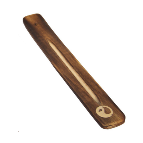 1pce Yin Yang Wooden Incense Holder Ash Catcher / Burner Inlay
