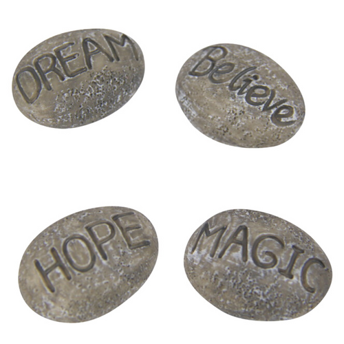 4pce Miniature Inspirational Stones Set 2.5cm Resin Ornament
