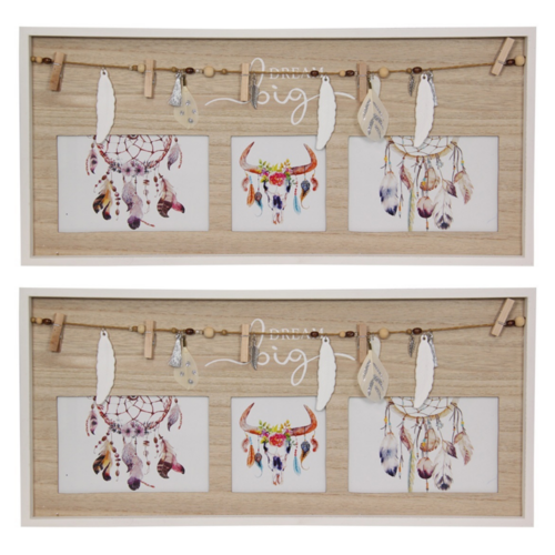 2x Framed Prints Set Boho Dream Catcher Theme Print Rectangle