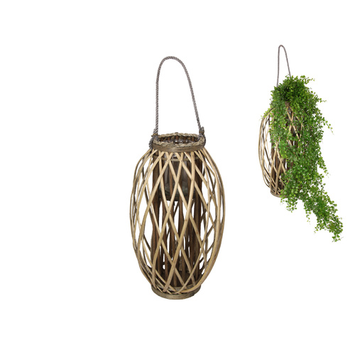 1pce 51cm Natural Wicker Plant Holder Standing/Hanging Home Decor
