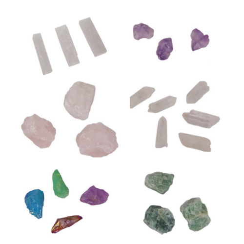 6pce Crystal Gemstone Set Genuine Natural Rough Stones Bundled Gift