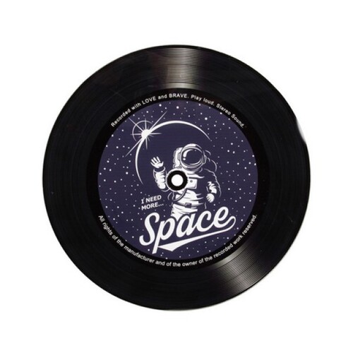 38cm Retro Vinyl Record Need Space Wall Art Glass Space Themed
