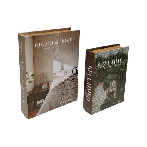 Decorative Book Boxes Set of 2 Ð ÒThe Art of HomeÓ Faux Books