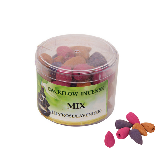 Mixed Scented Cones For Backflow Incense Burner In Plastic Tub Aromatherapy Zen