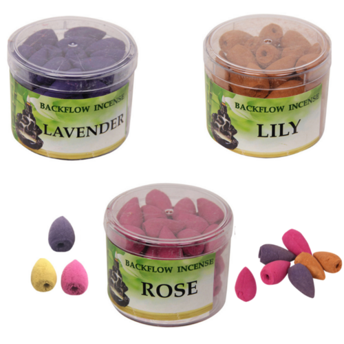 3x Scented Cones Set For Backflow Incense Burner In Tub Aromatherapy Zen