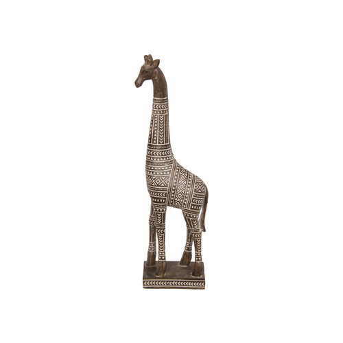 New 1pce 39cm Giraffe Batik Boho Tribal African Stand Decor Brown