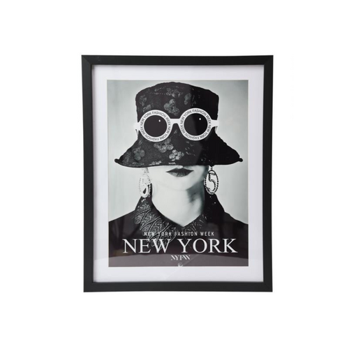 40x50cm New York Shadow Framed Wall Art - Modern Black & White City Decor