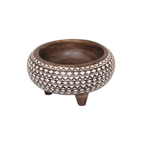 1pce Diamond 15cm Boho Tribal African Decor Bowl Resin Trinket Jewellery Holder