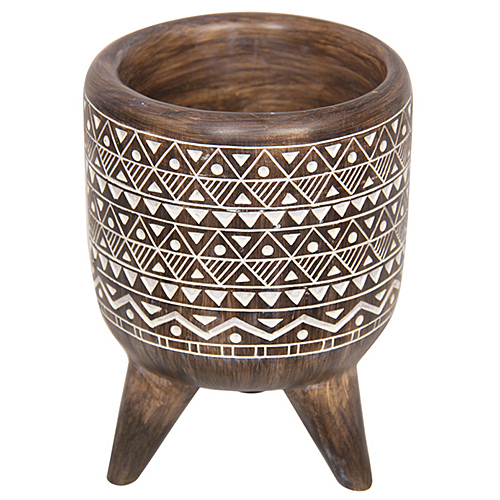 1pce Diamond Pattern 15cm Planter Bowl Pot Syncopated African Art Styling Resin Standing