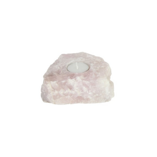 1-1.6kg Rose Quartz Candle Holder - Natural Stone Tea-light Holder for Home Decor