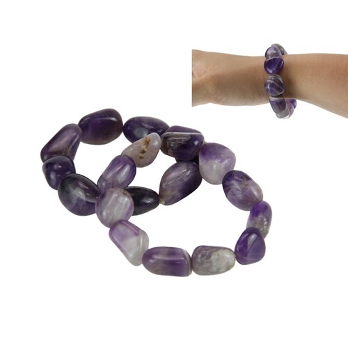 Gemstone Bracelet Amethyst Thick Large Stones Purple Jewellery 1pce