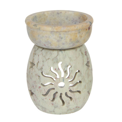 Oil Burner Natural Soapstone 9cm 1pce - Sun Design