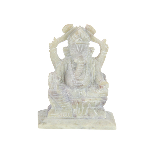 10cm Soapstone Ganesh (Hand Carved)