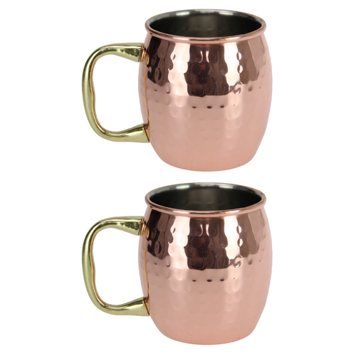 2x Moscow Mule Mugs Set 18 Ounce Copper Metal Premium Quality Cup