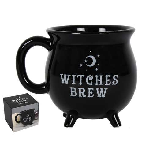 LAST ONE 10cm Witches Brew Mug/Cup Cauldron Style Inside Gift Box Black Ceramic