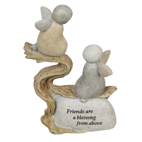 1pce 2 Friends Blessing 10cm Concrete Family Inspirational on Branch Gift