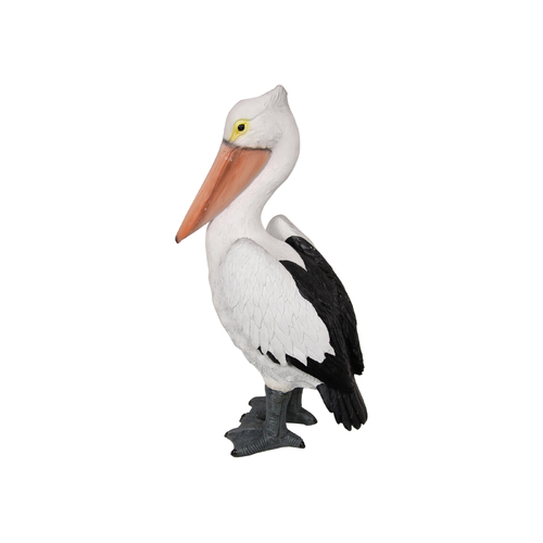 Realistic White Pelican Standing Resin Outdoor Statue 40cm Coastal Decor