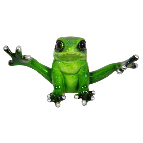 1pce Legs Split Yoga Frog 10cm Green Marbled Look