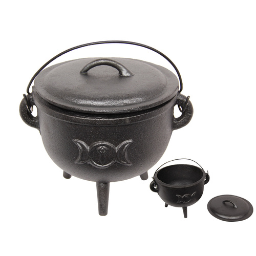 16cm Cast Iron Cauldron Bowl with Lid to Create Spells and Potions