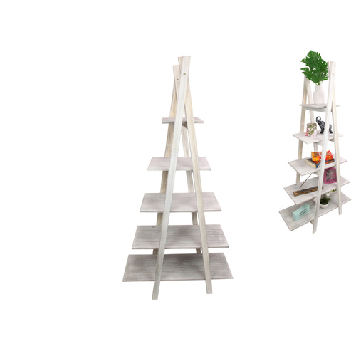 A Frame Shelving with 5 Wooden Shelves 156x80cm Display for Shops Home Ornaments