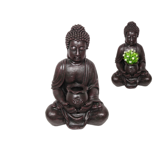 67cm Rulai Buddha with Pot Plant Holder Bowl, Resin Outdoor Statue