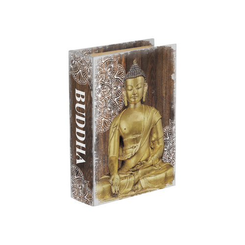 1pce 25cm Gold Buddha Book Box Rustic Mandala Style Notebook Vintage Decor