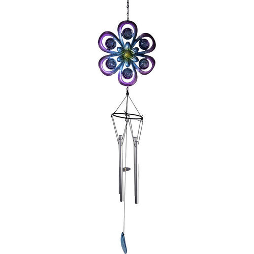 86cm Colourful Rainbow Flower Wind Chime Hanger Metal For Garden