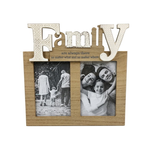 25.5cm Twin Family Photo Frame Inspirational Quote Home Decor Ornament