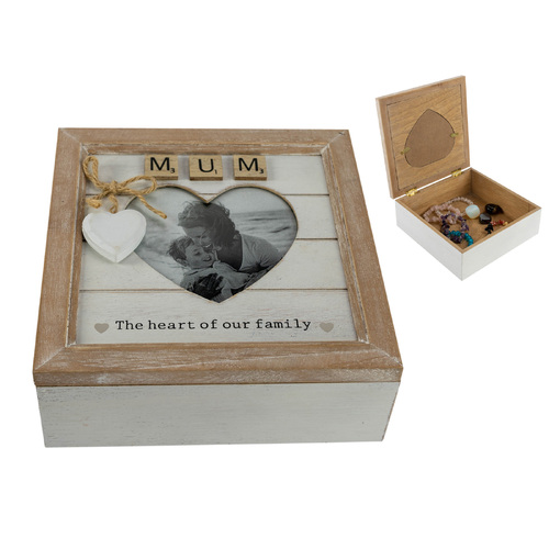 18cm Mum Heart Of Our Family Trinket/Jewellery Box Home Decor Ornament Gift