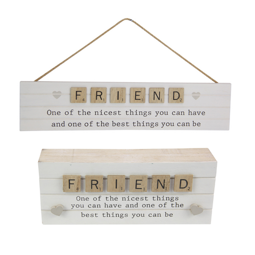 Friends Gift Set Wall Art & Ornament Block Inspirational Natural Boho Decoration