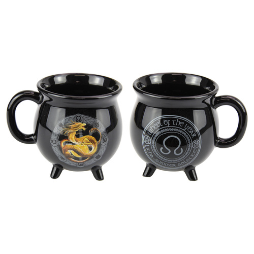 1pce Black Ceramic Yellow Dragon Temperature Colour Changing Mug/Cup Witchcraft 