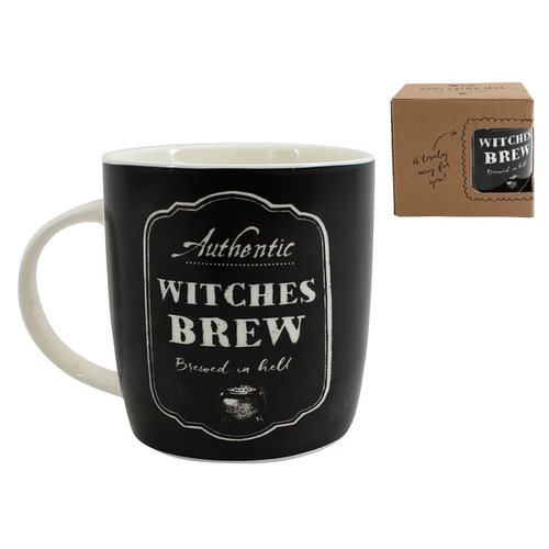 1pce Black Witches Brew Mug/Cup Inside Gift Box Ceramic Spiritual 9cm