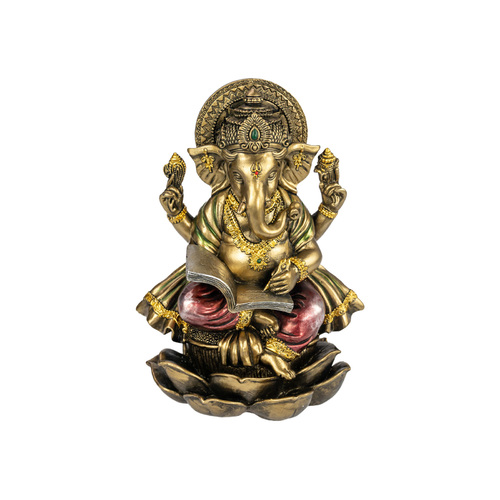 20cm Gold Ganesh Lord Buddha Spiritual Resin Home Decor Indian Hindu 